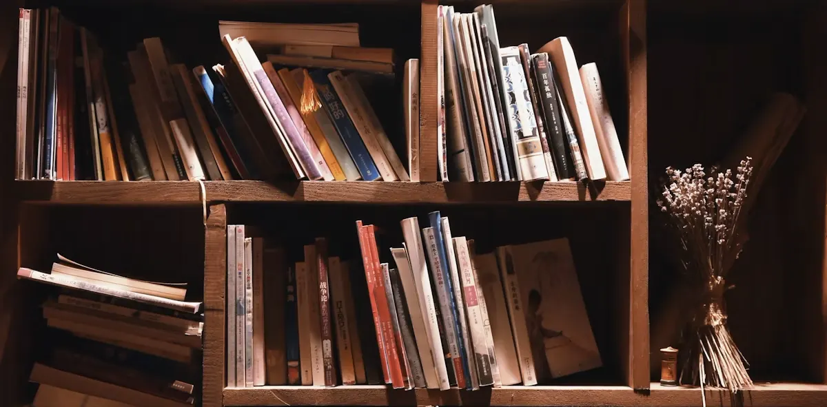 Legal library shelves representing Pivotal Lex's depth of research
